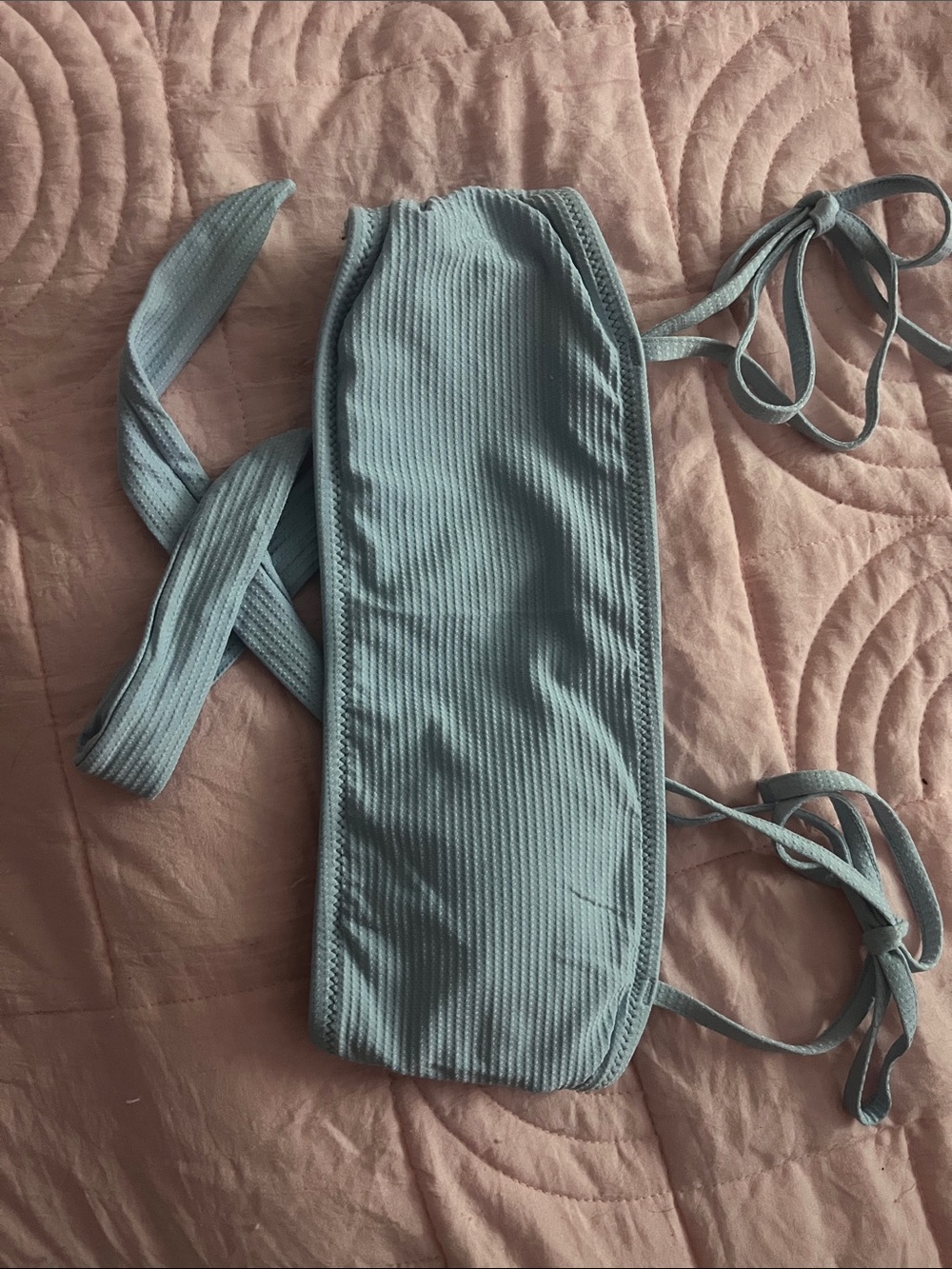 H&M Ribbed Light Blue Bikini Top
